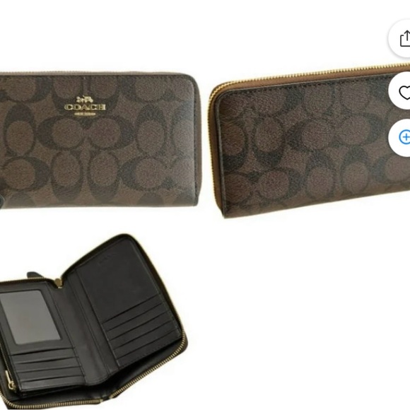 Coach Dark Brown Signature Wallet barely used, no scratches or dings main image 5